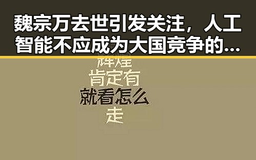 魏宗万去世引发关注，人工智能不应成为大国竞争的工具